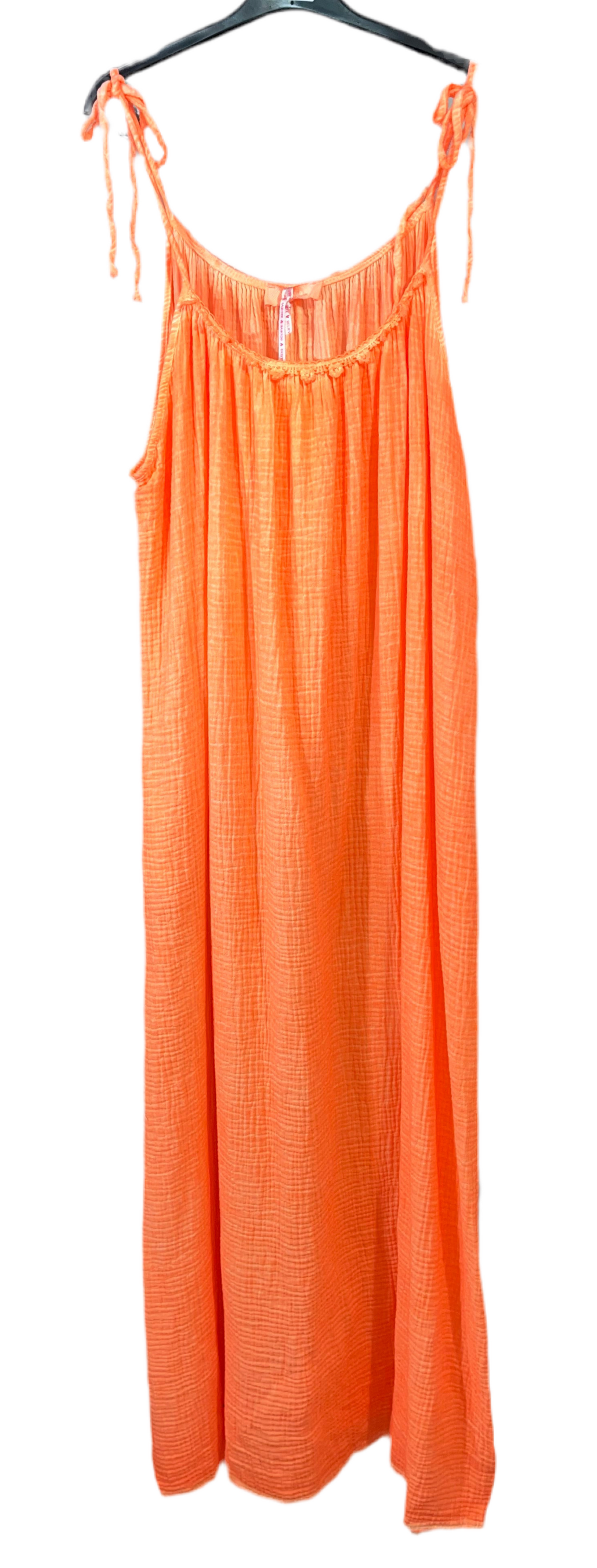 Maxi Musselin Kleid Neon Orange