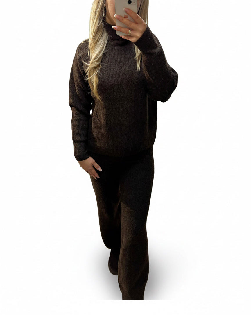 Cozy Rollkragenpullover Braun