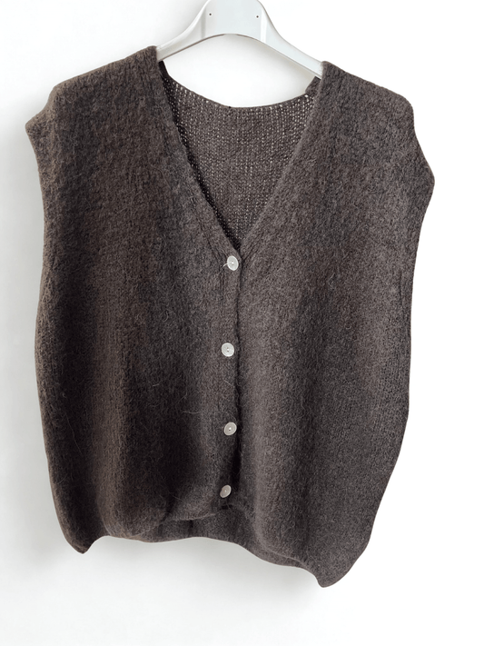 Strickweste „Elea“ | Damen Weste mit Knöpfen |