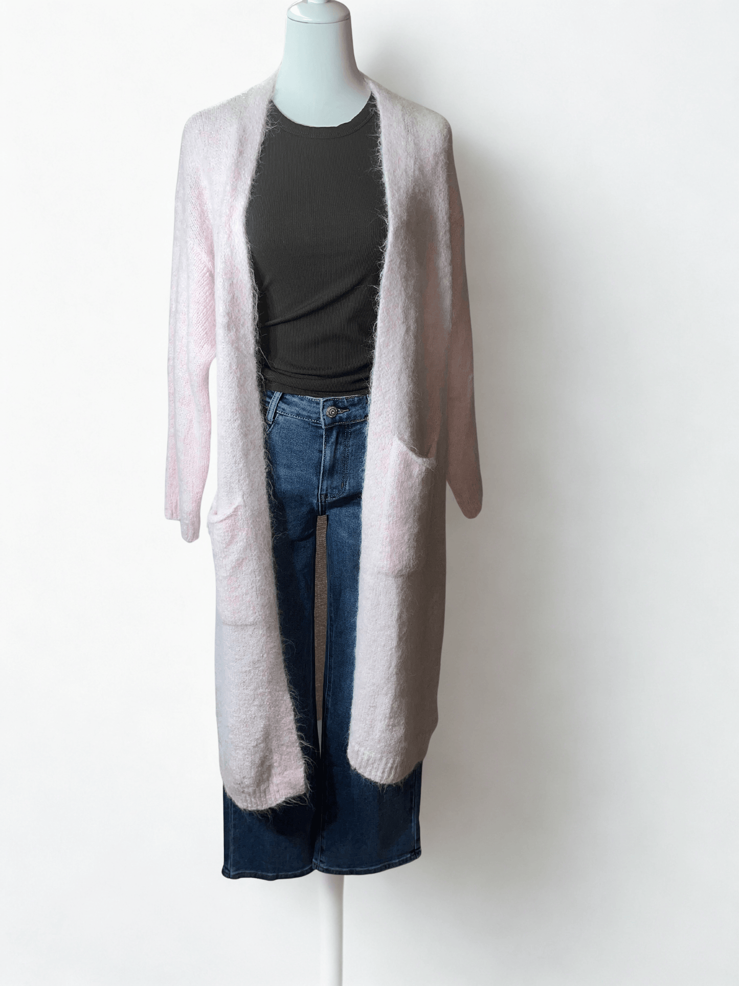 Kuschel Cardigan „Lina“ lang | Damen Strickjacke | One Size bis 48