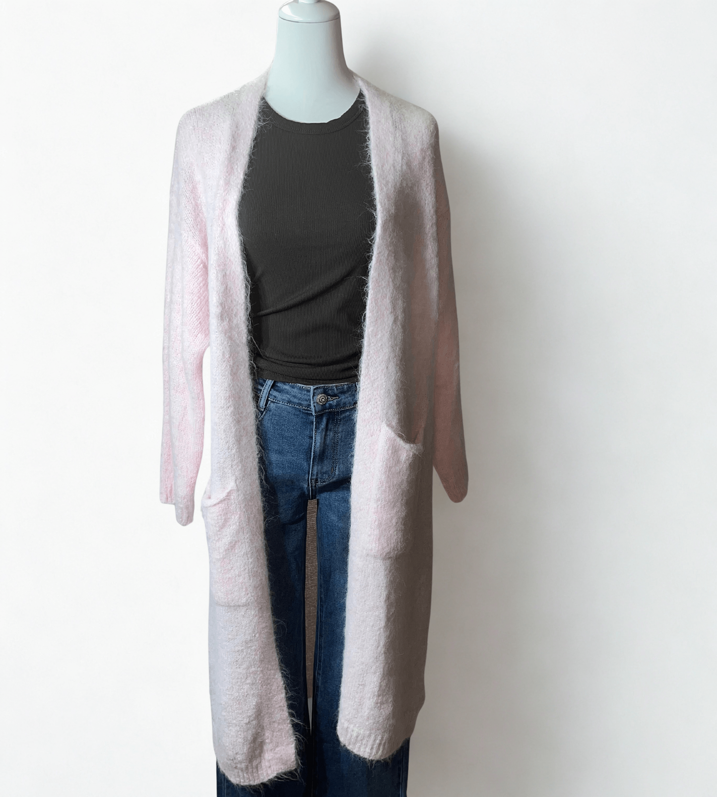 Kuschel Cardigan „Lina“ lang | Damen Strickjacke | One Size bis 48