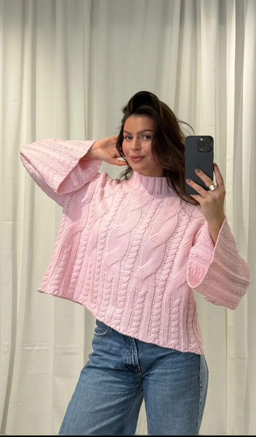 Cozy Strickpullover rosa