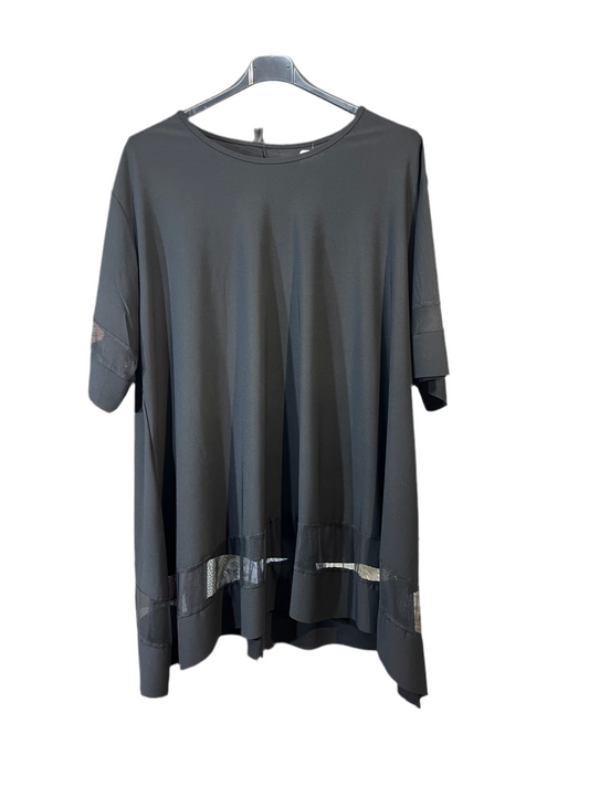 Curvy Shirt mit Netz Akzent