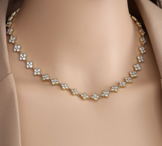 Kette Gold mit Zirkonia Steinen