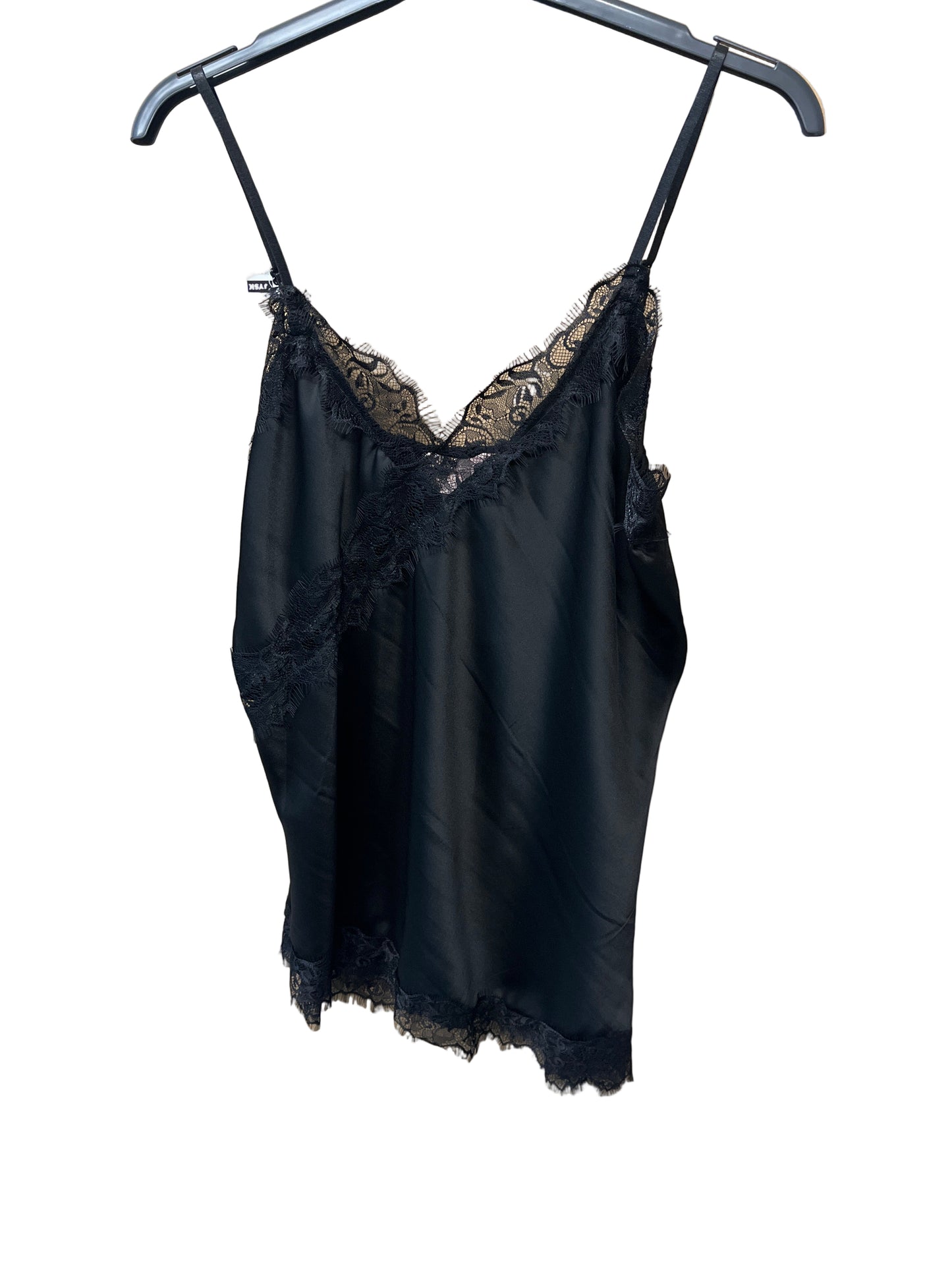 Top mit Spitze Schwarz