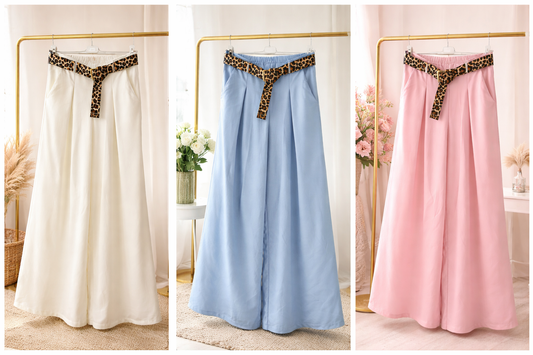 Elegante Butterstoff Hose mit Leo Gürtel