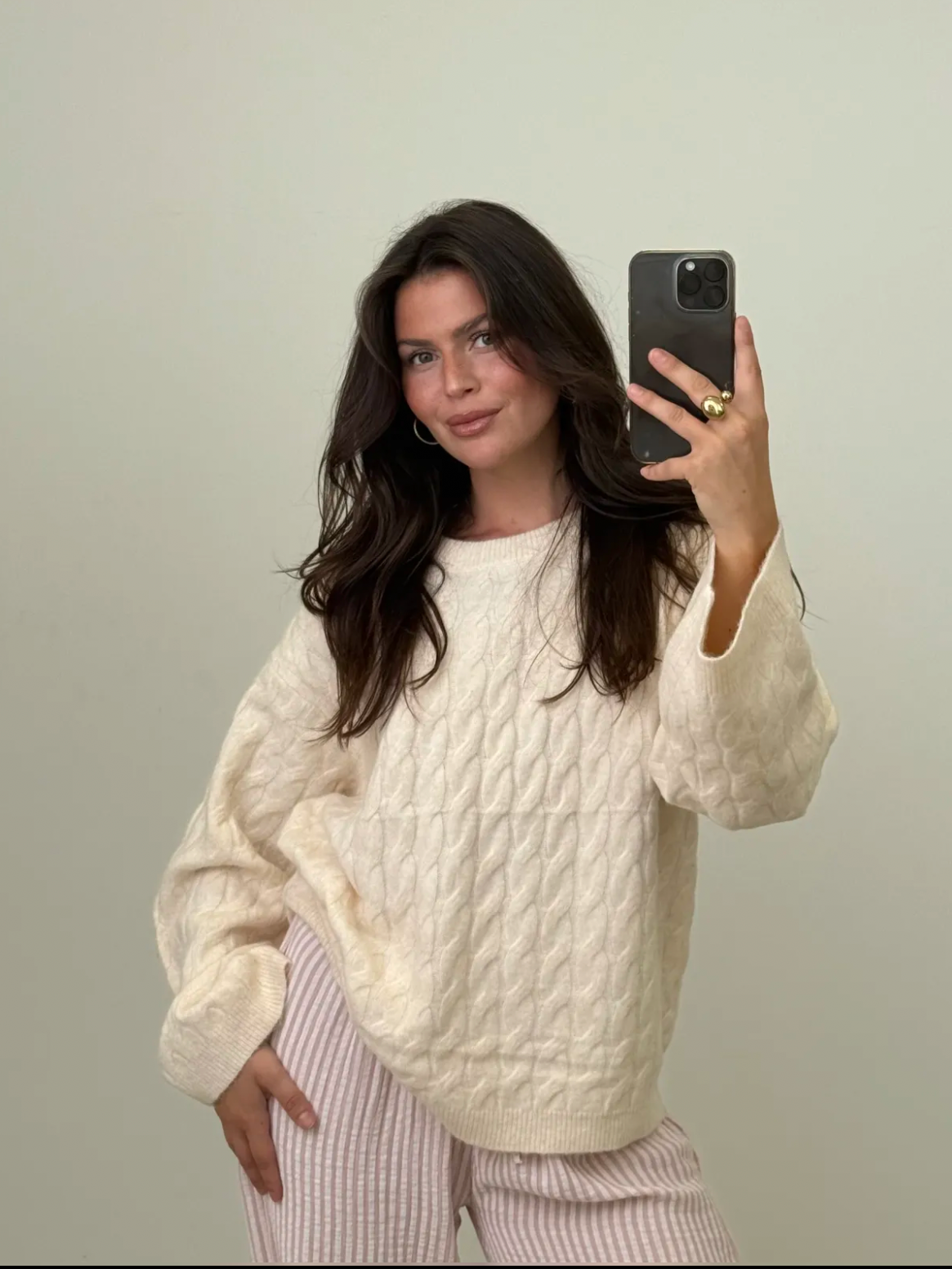 Pullover Soft mit Zopfstrickmuster