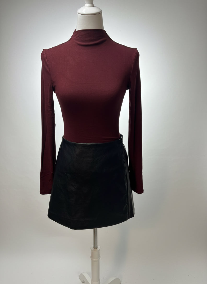 Leder Hosenrock schwarz