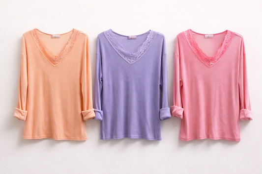 Baumwolle Shirt „Emma“ mit Spitze