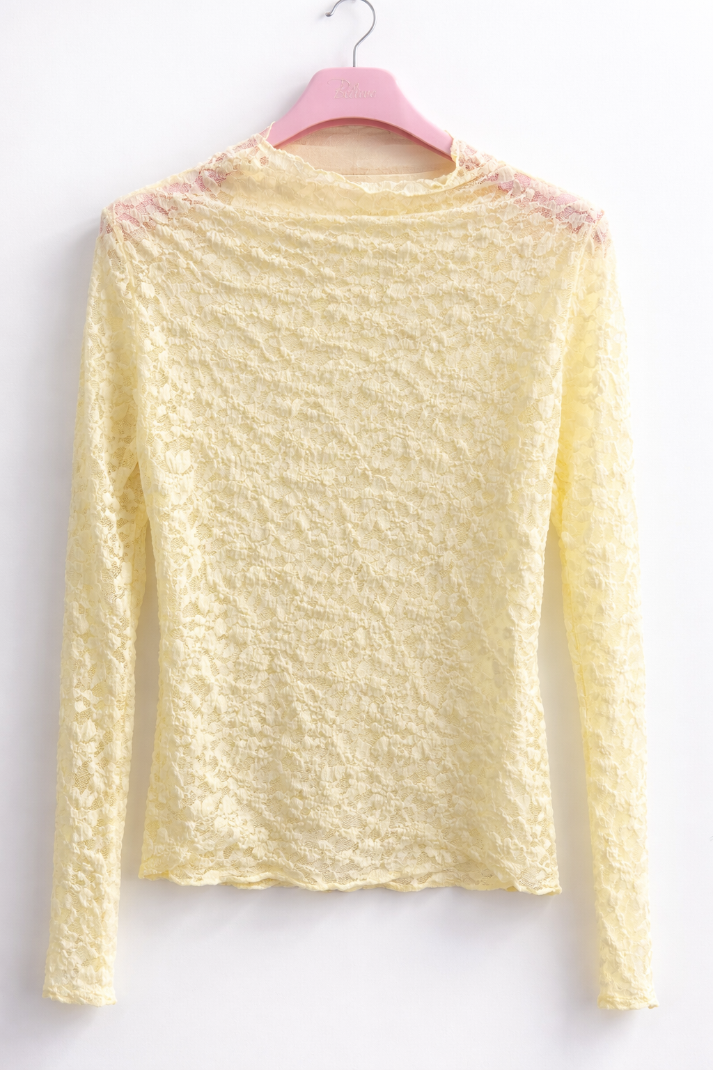 Spitzen Longsleeve Gelb