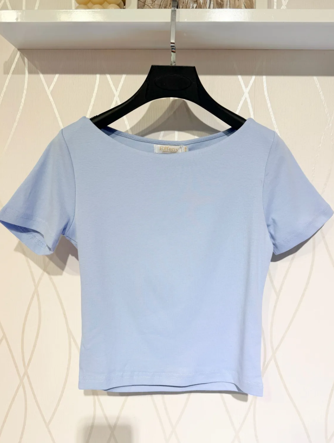 Doppellagiges Shirt Hellblau