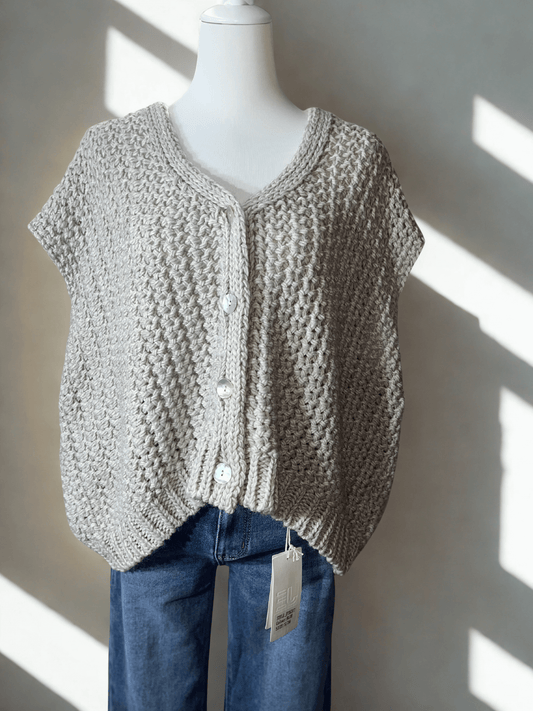 Grobstrick Cardigan Damen Kurzarm | Zeitlos & vielseitig | One Size 36–46