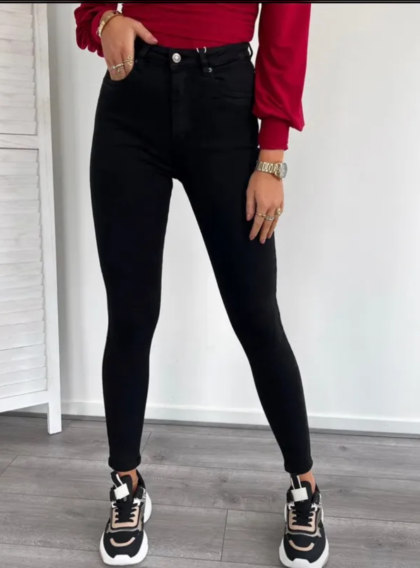 Skinny Jeans Hose schwarz