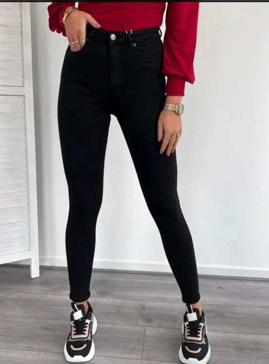 Skinny Jeans Hose schwarz