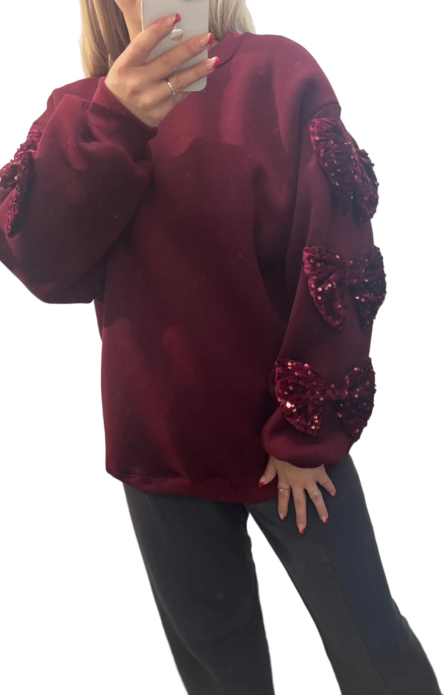 Pullover Lea mit Samt Schleifen