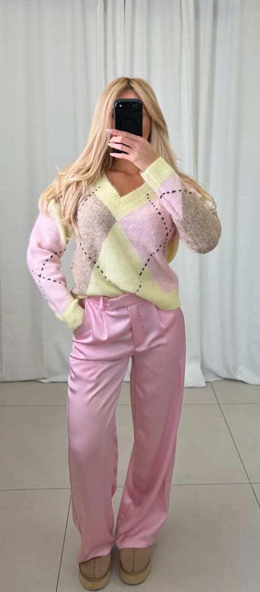 Satin Hose „Alice“ in Pastell