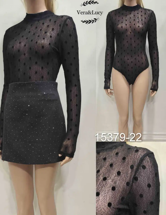 Body Polka Dots in schwarz