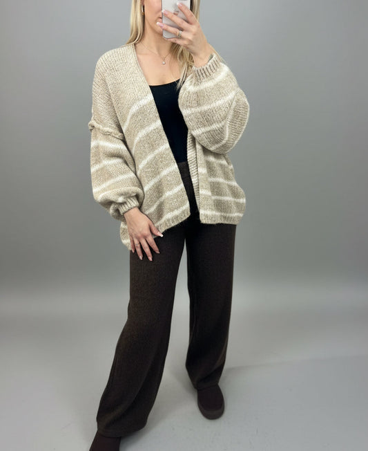 Oversize Streifen Cardigan