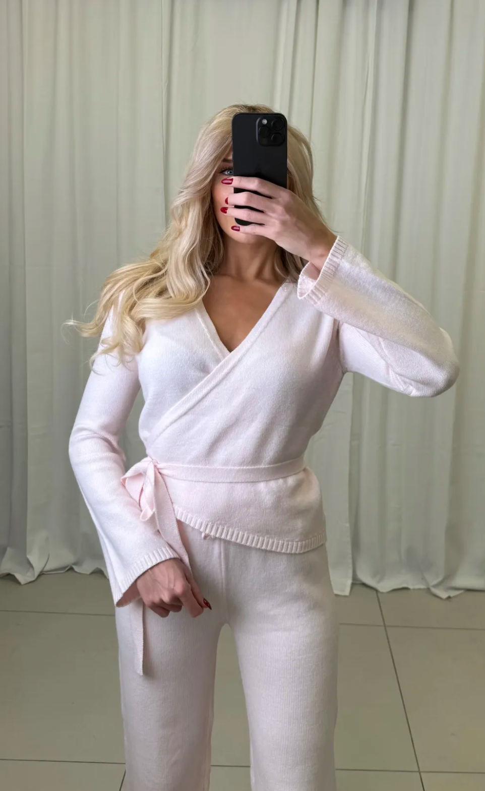 Zweiteiler Strick Luna rosa hell