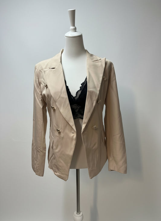 Blazer Beige mit Knöpfen in Silber
