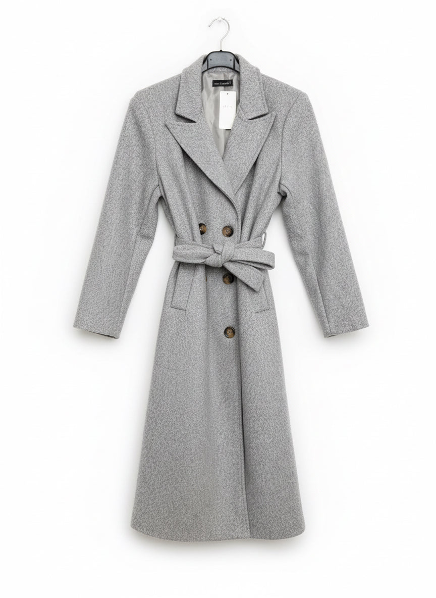 Mantel lang in Hellgrau