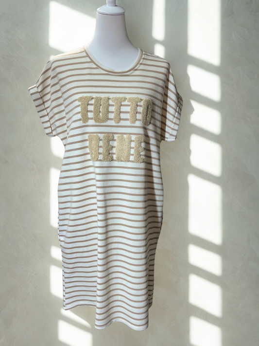 Kleid mit Taschen und Teddy Stick " Tutto Bene"
