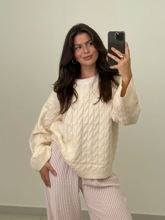 Pullover Soft mit Zopfstrickmuster