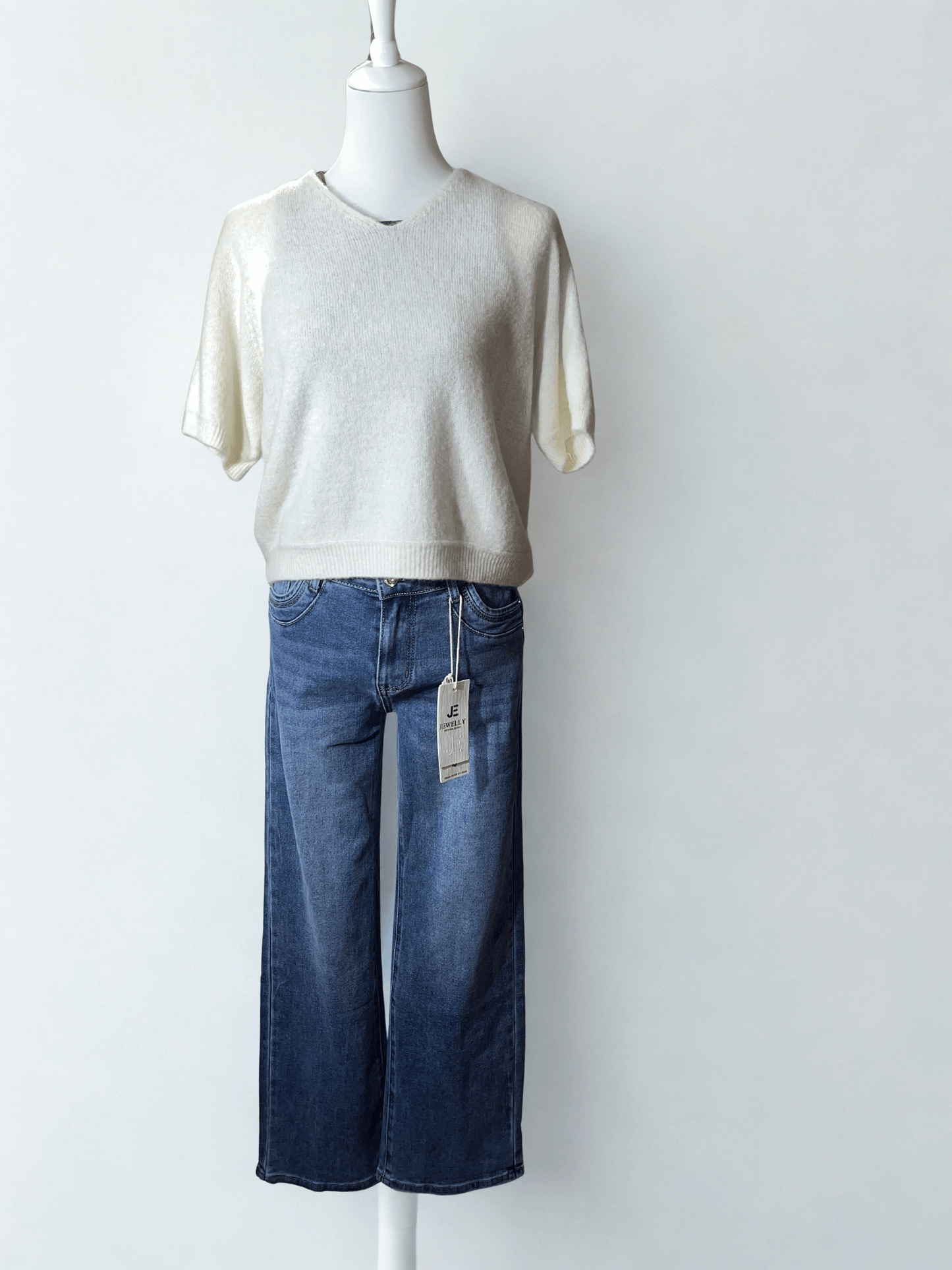 Strickpullover Damen Kurzarm Alpaka-Mix |