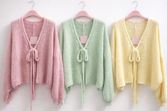 Cozy Schleifen Cardigan „Bella“ in Pastell