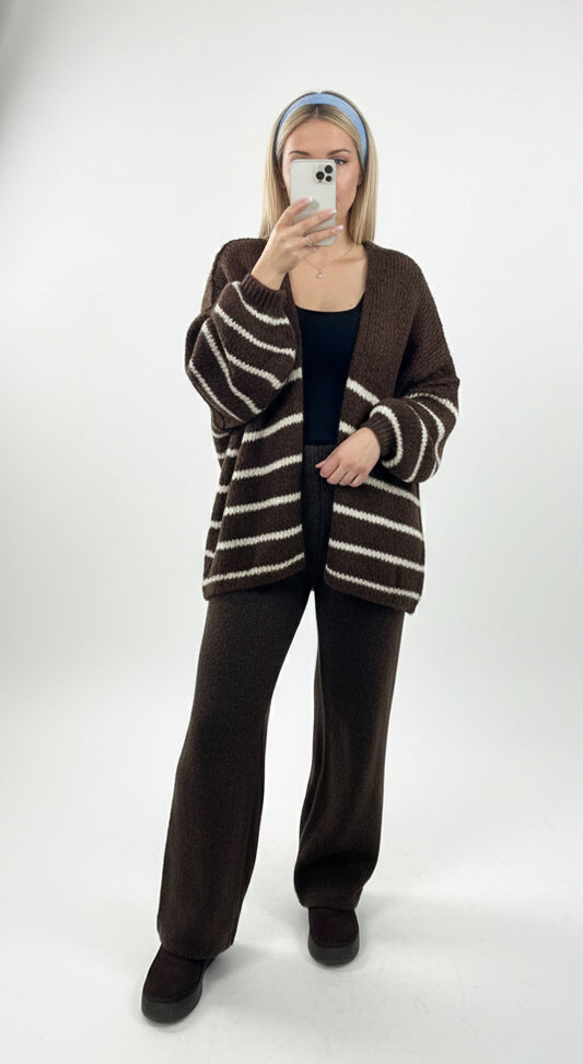 Oversize Streifen Cardigan