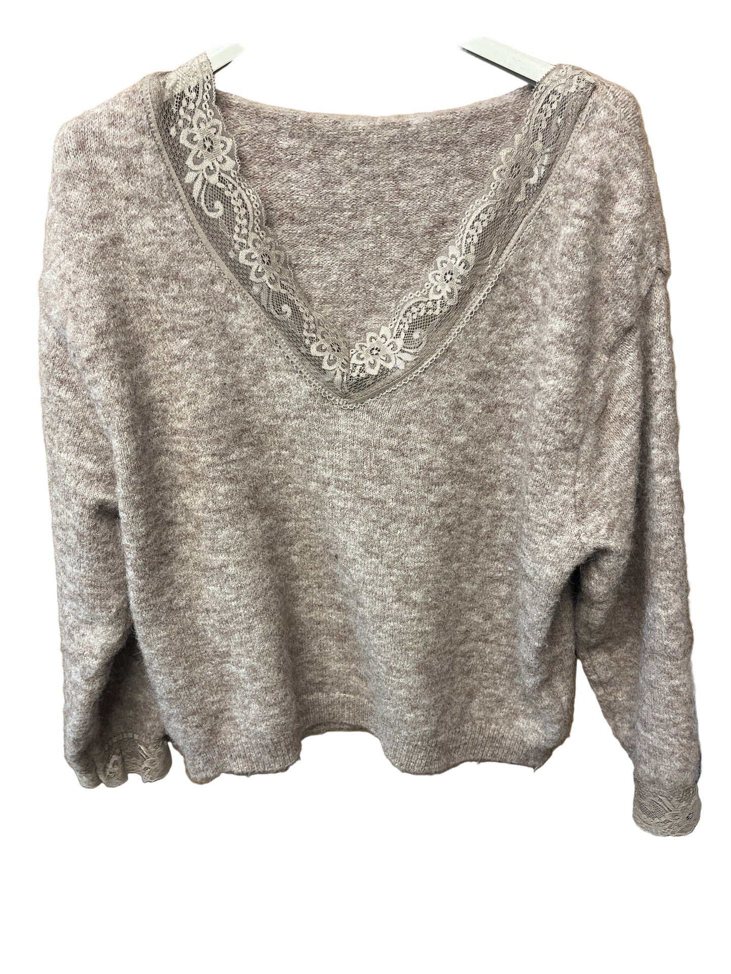 Wollpulli mit Spitze Alpaka