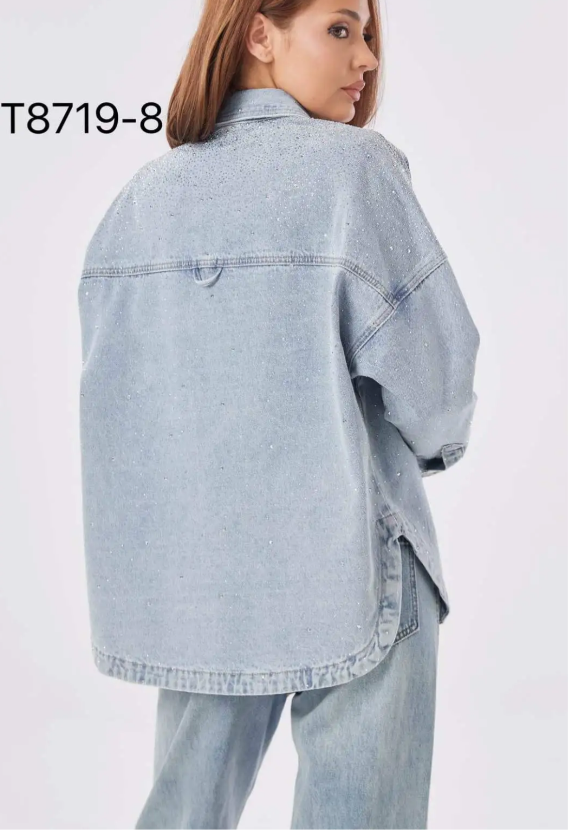 Jeansjacke Romy Oversize mit Strass