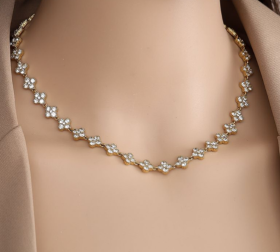 Kette Gold mit Zirkonia Steinen