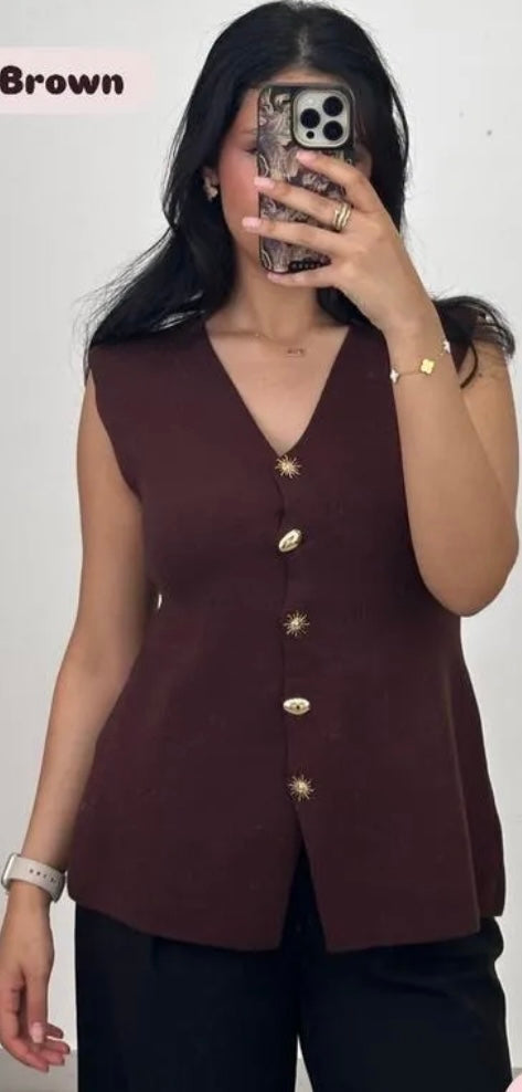 Strickweste mit offenem Rückendetail " Shams"