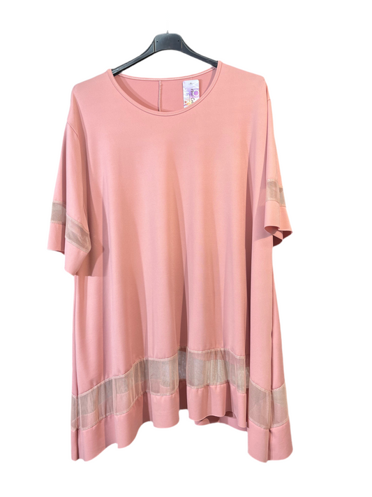Curvy Shirt mit Netz Akzent