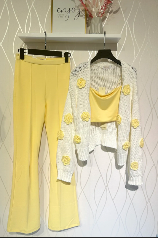 Anzughose Soft in Pastell gelb