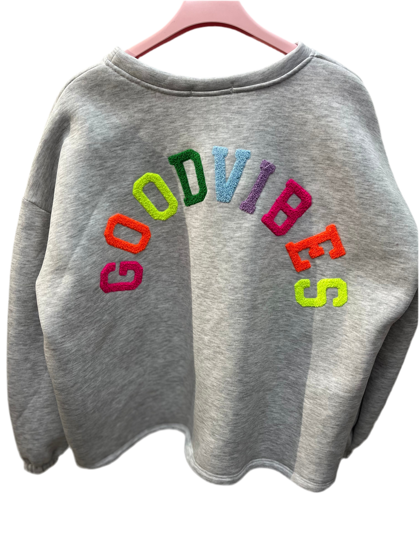 Pullover Goodvibes Backprint mit Teddy