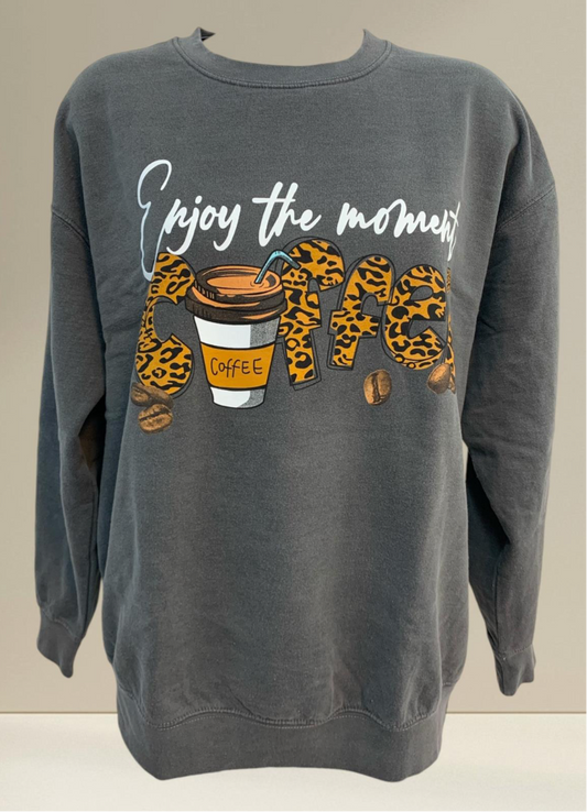 Sweatshirt „Enjoy the Moment – Coffee“