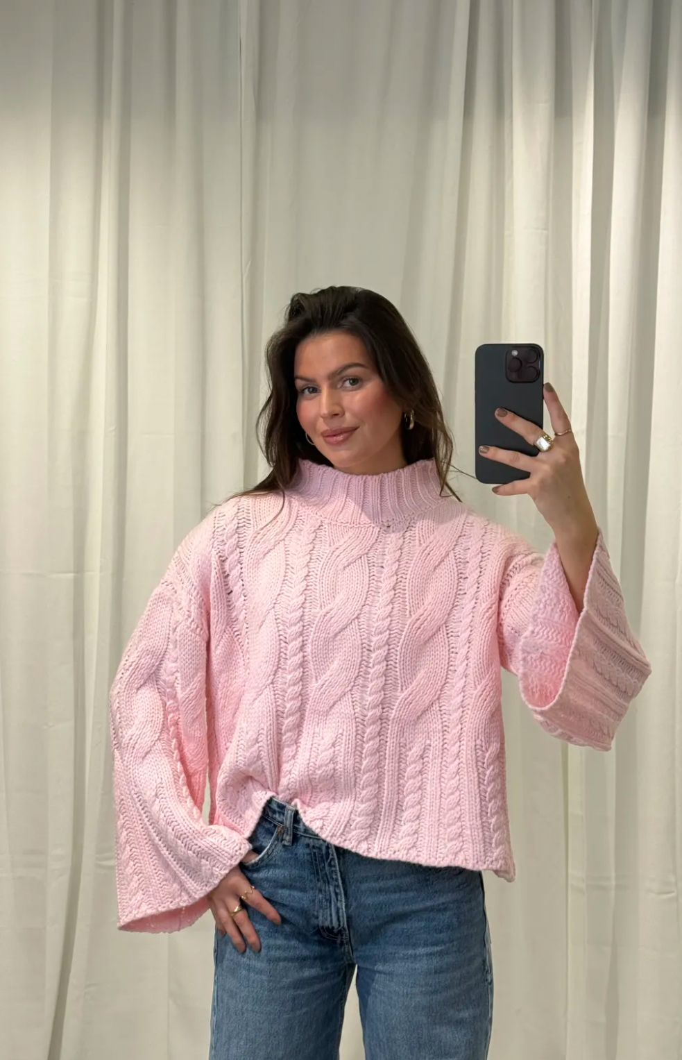 Cozy Strickpullover rosa