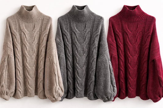 Long Pullover " Susi"mit Zopfstrick