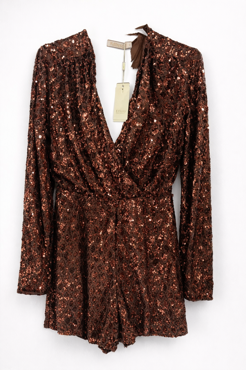 Glitzer Jumpsuit Braun