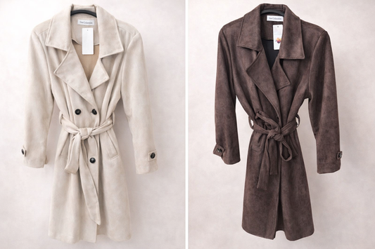 Mantel in Wildleder Optik