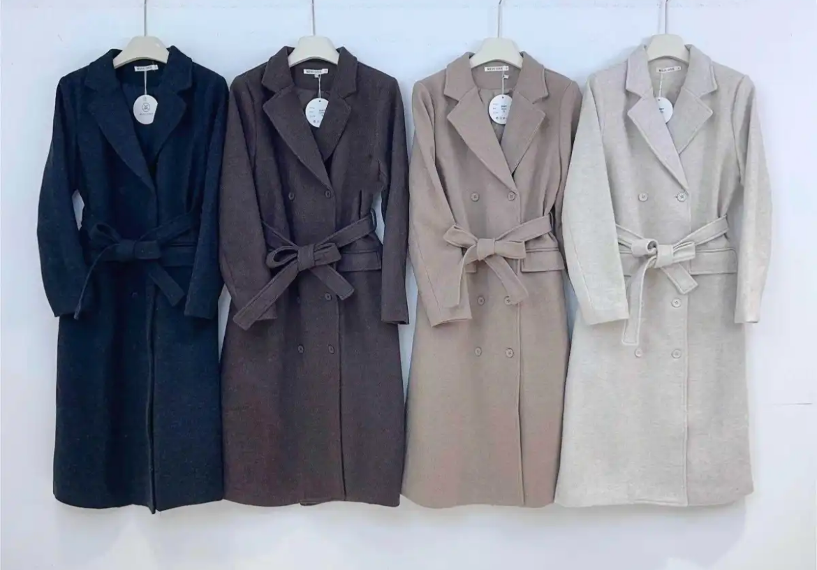 Mantel Braun Leona mit Bindegürtel