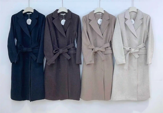 Mantel Braun Leona mit Bindegürtel