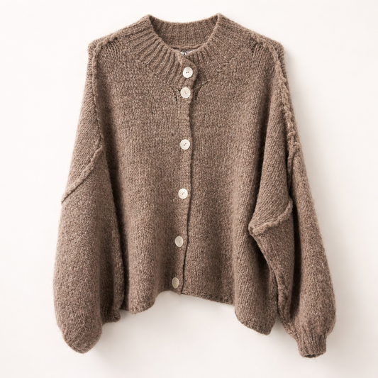 Strickcardigan „Rosalie“ mit Mohair & Wolle | Perlmutt Knöpfe