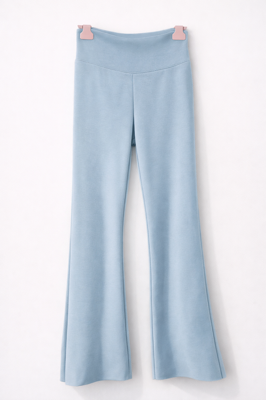 Butterstoffhose mit Schlag und breitem Bund