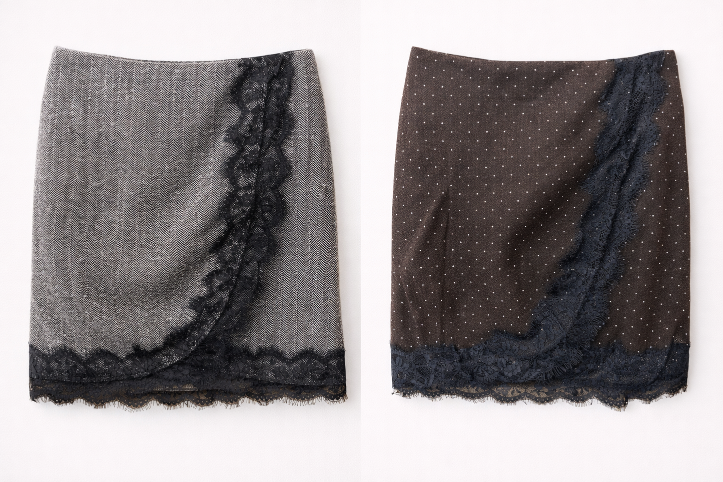 Rock mit Spitze und Glitzer