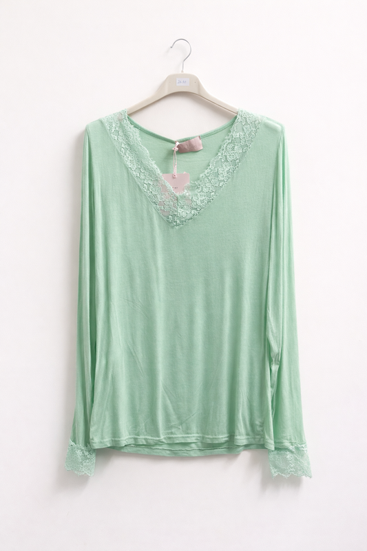 Cashmere Shirt mit Spitze