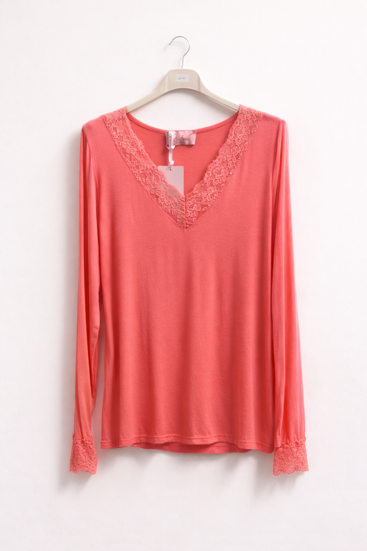 Cashmere Shirt mit Spitze