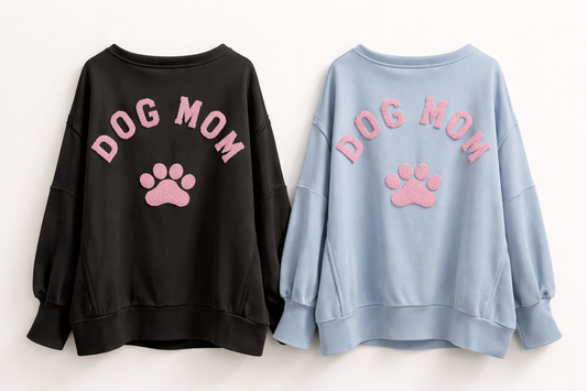 Sweater „Dog Mom“ Baumwolle mit Backprint